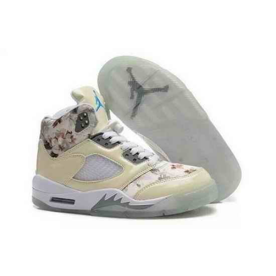 Air Jordan 5 Shoes 2014 Womens Cherry Blossoms Beige White